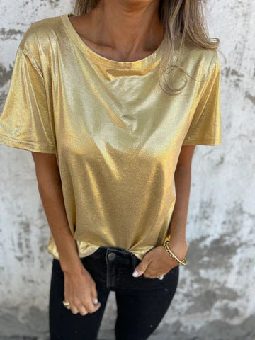 Ladies Shiny Short Sleeve Tee Ivyshape