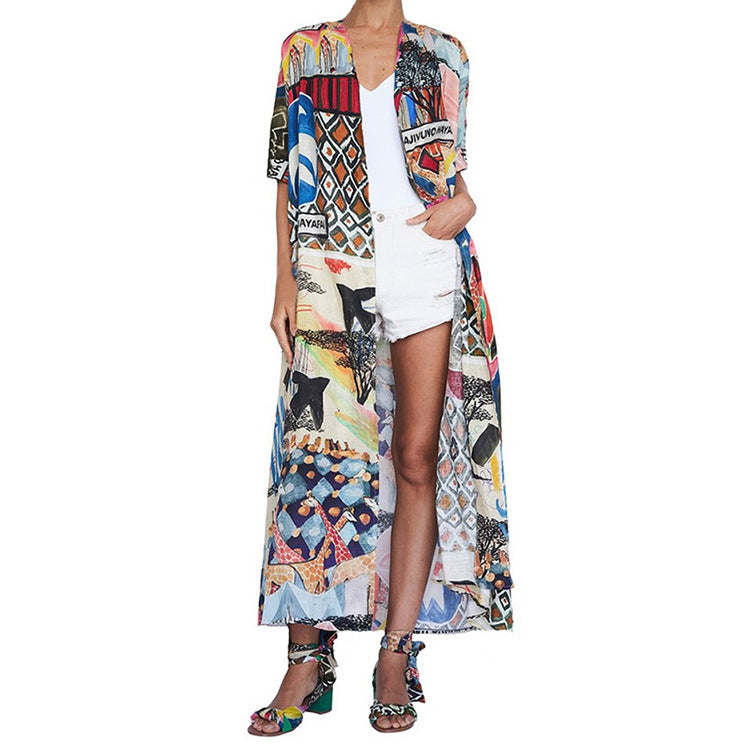 Ladies Fashion Long Kimono Ivyshape
