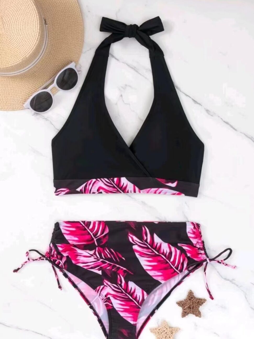 Women's bikini set with deep V-neckline and body-hugging design Ivyshape