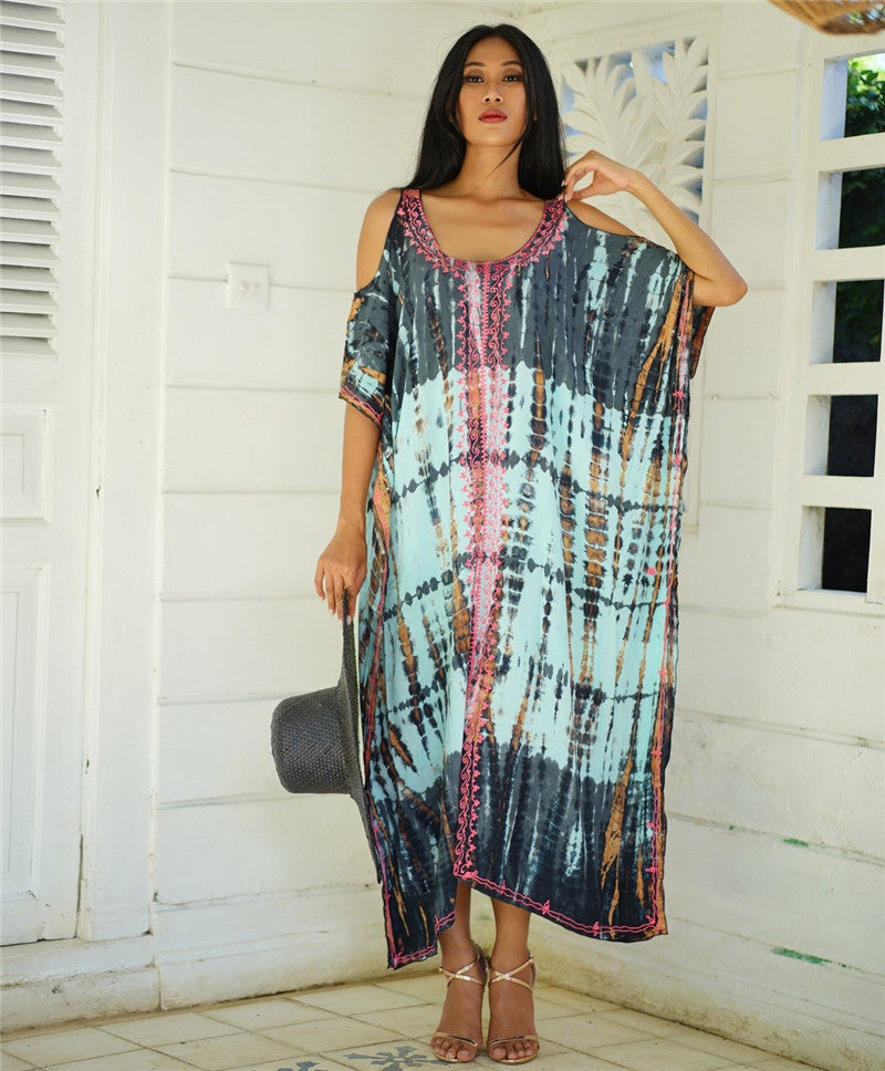Women Elegant lightweight summer kaftan with snake pattern Ivyshape