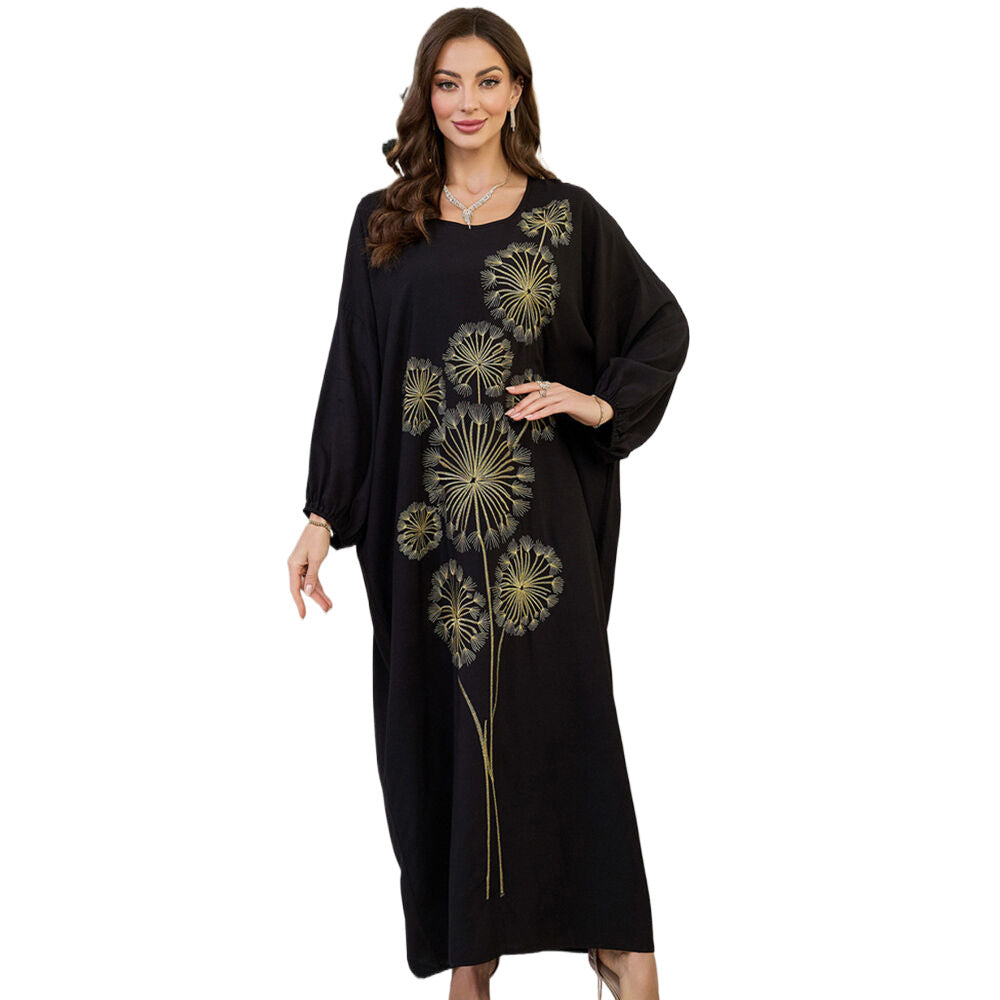 Women's maxi dress with intricate floral embroidery Ivyshape