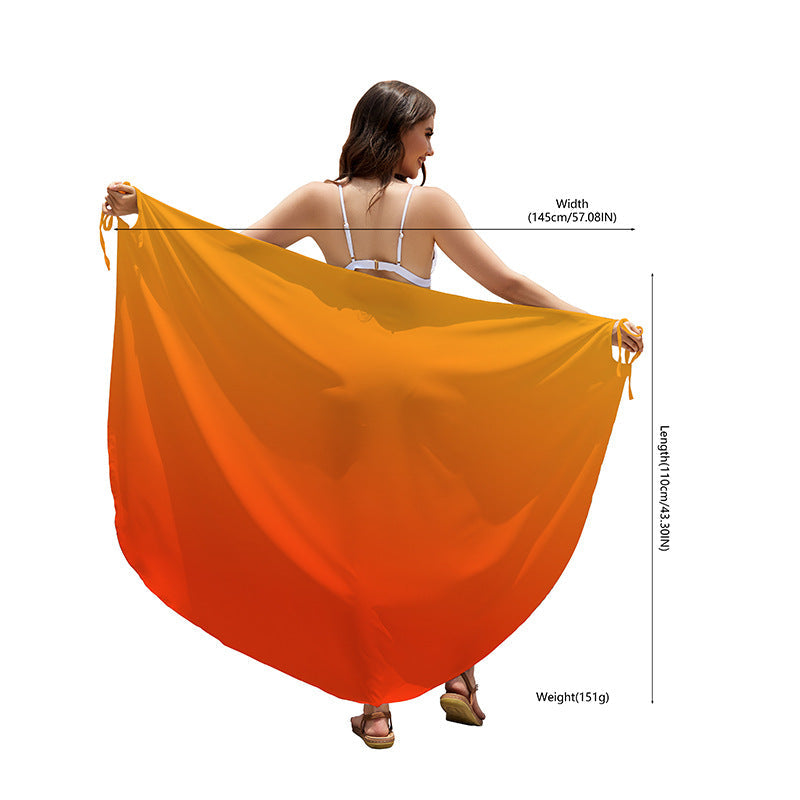 Ladies multifunctional beach towel with elegant gradient Ivyshape