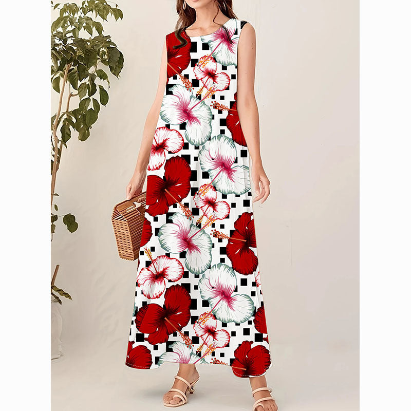 Women's maxi dress with floral pattern Ivyshape