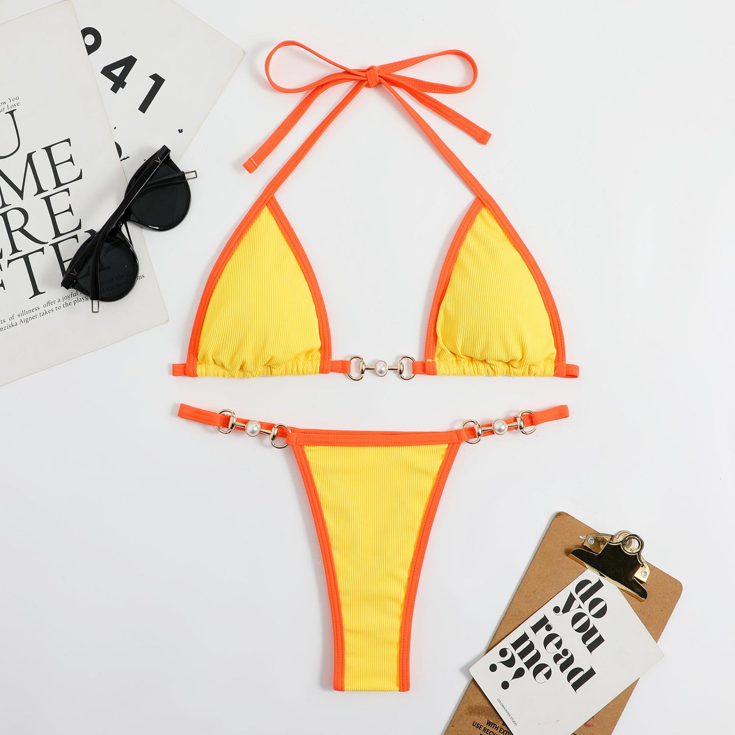 Women's Triangle Bikini with stylish details and adjustable straps Ivyshape
