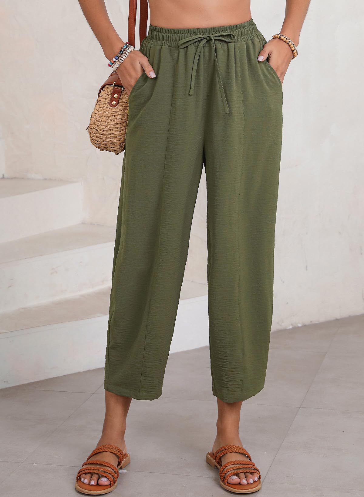 Women's Loose Fit Light Trousers Ivyshape