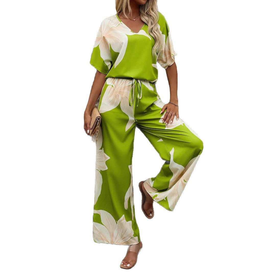 Ladies set with floral design and elastic waistband Ivyshape