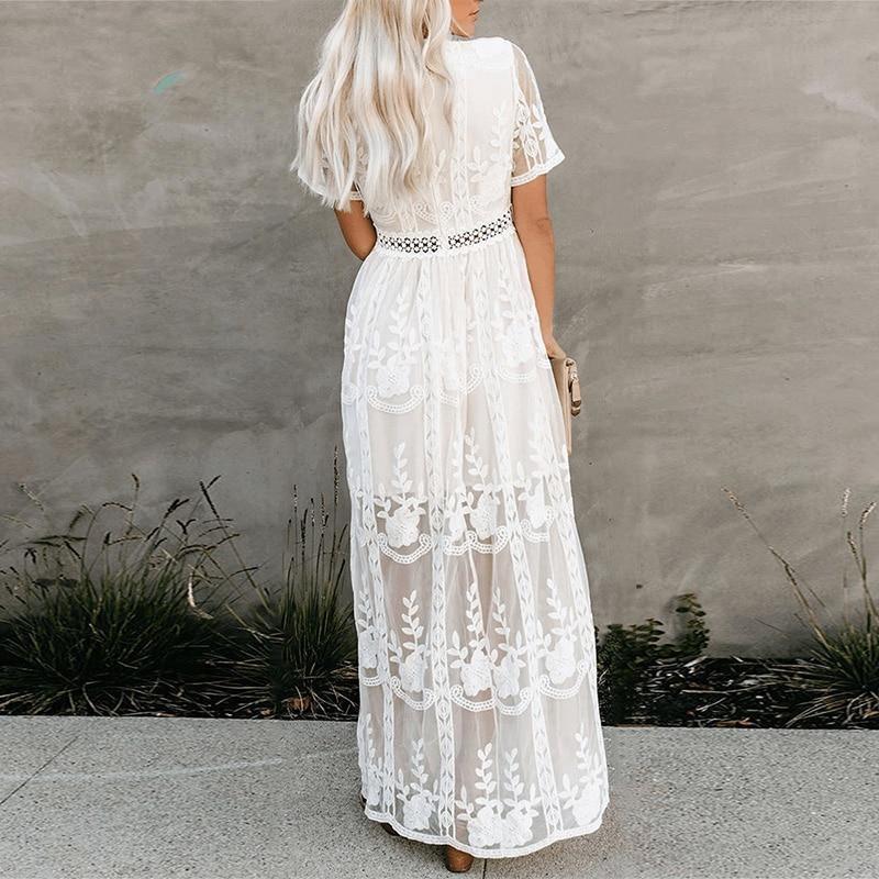 Women Elegant Embroidered Maxi Dress Ivyshape