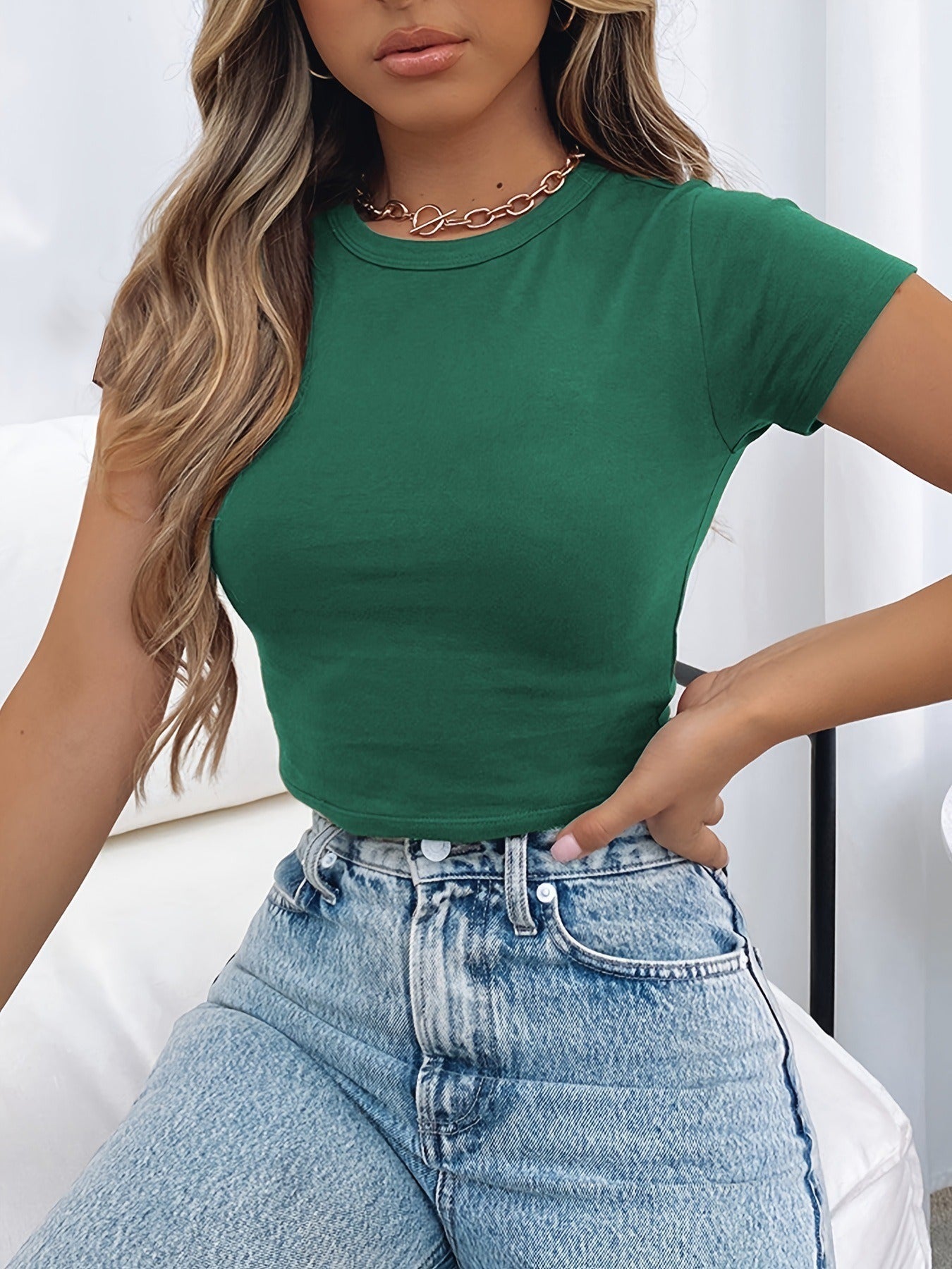 Women's Crop Essentials T-Shirt Ivyshape