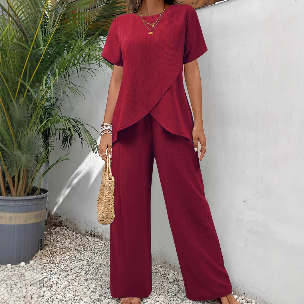 Women's Pleated Two-Piece Suit Ivyshape
