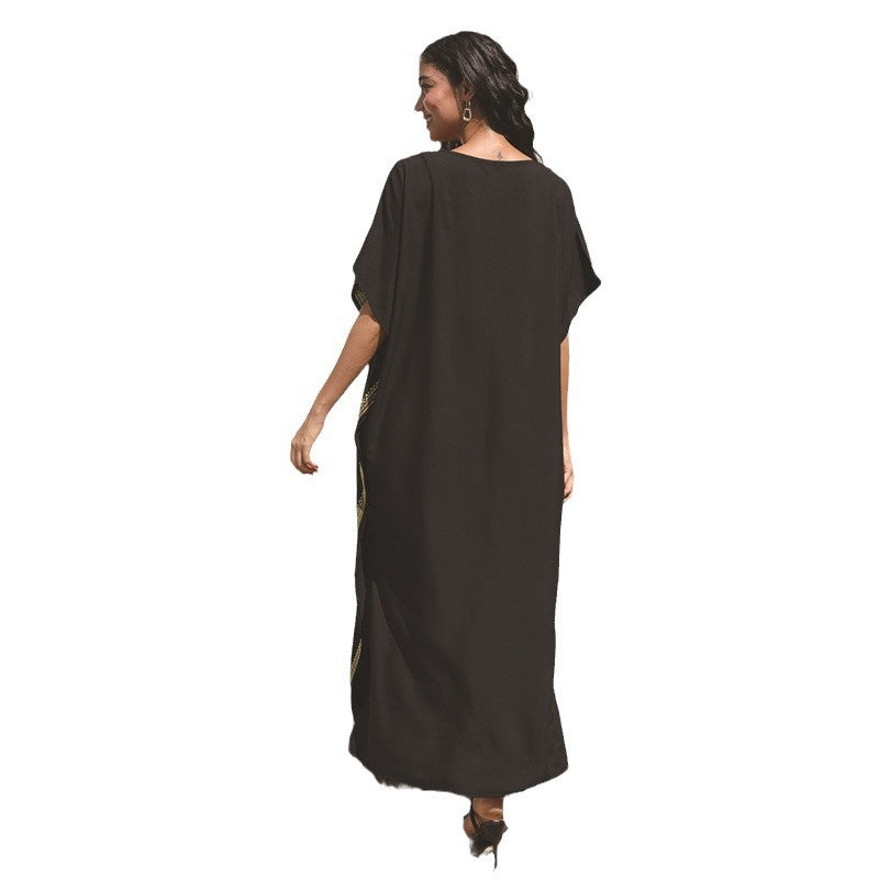 Women's elegant kaftan with artistic embroideries Ivyshape