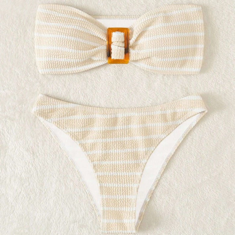 Women's bandeau bikini with trendy strap detail Ivyshape