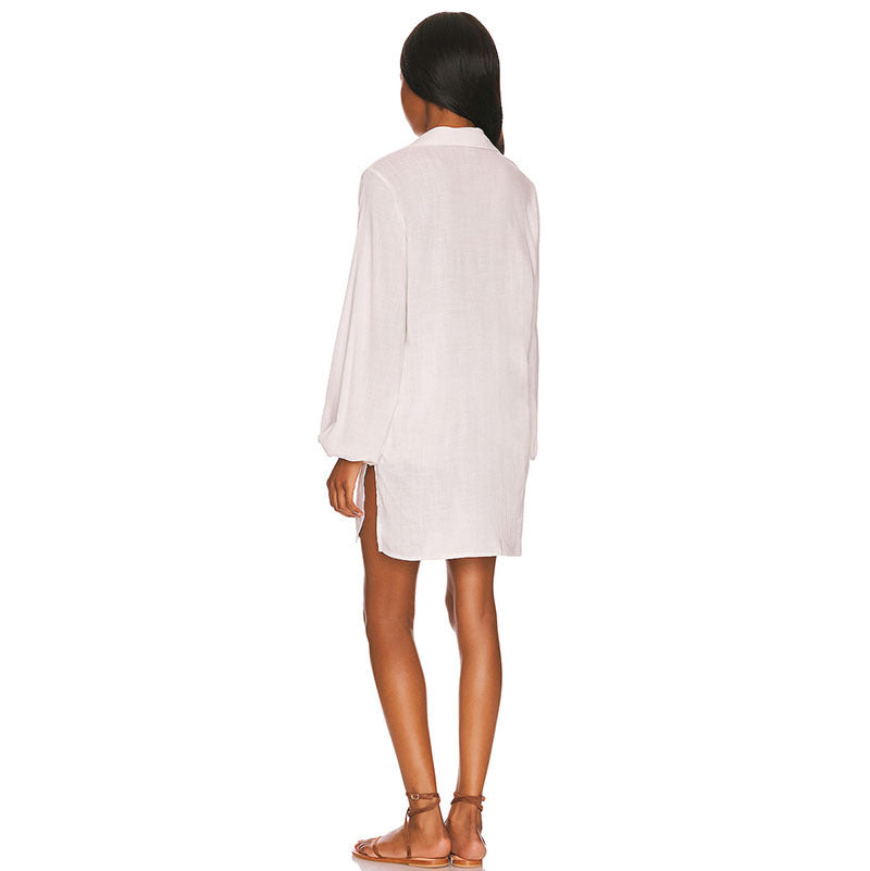 Women's beach shirt with airy sleeves and button detail Ivyshape