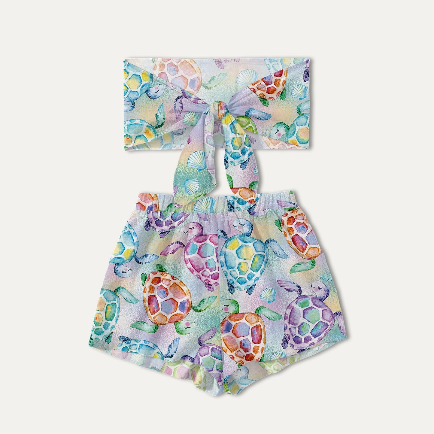 Women's trendy top with knot detail and cheerful sea motif Ivyshape