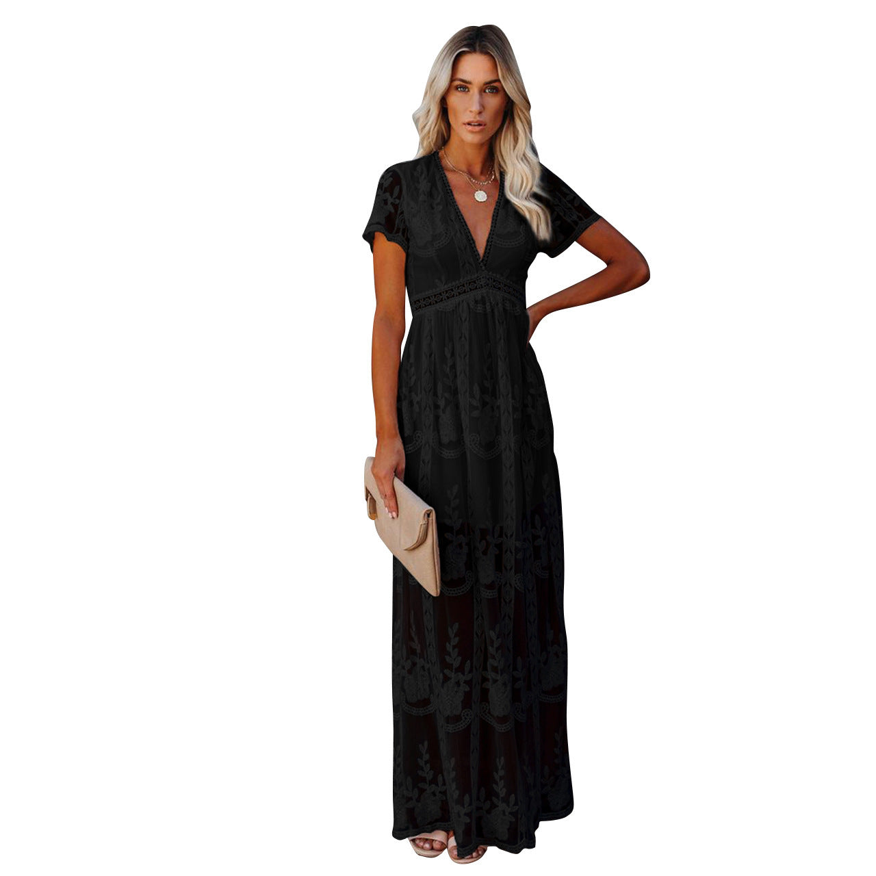 Women Elegant Embroidered Maxi Dress Ivyshape