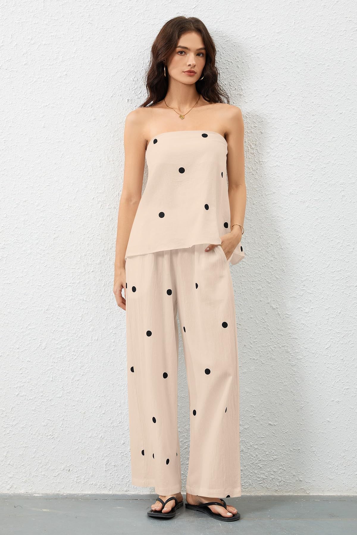 Women's Stylish Wide Leg Striped Set Ivyshape