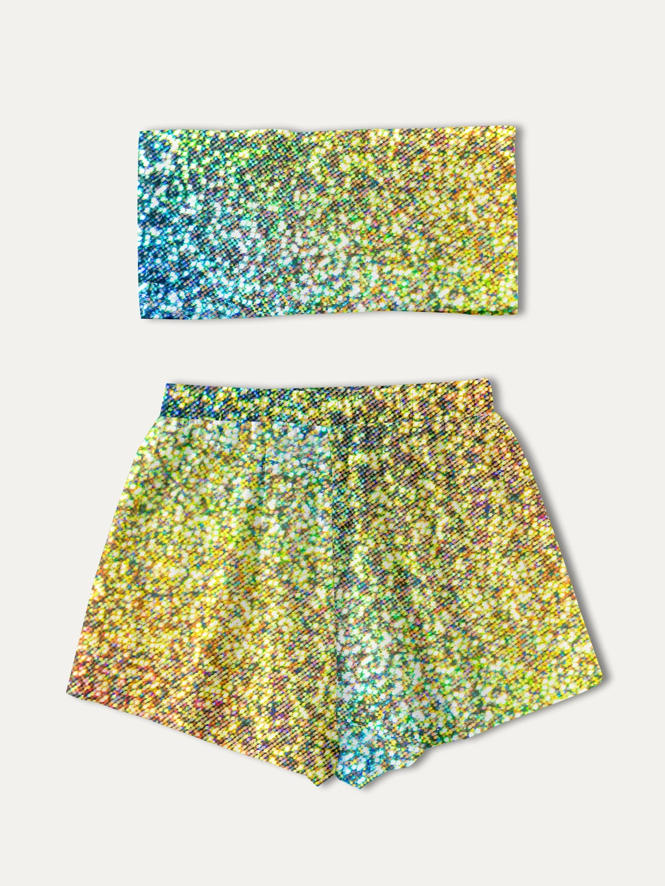 Women cropped top and shorts set Ivyshape