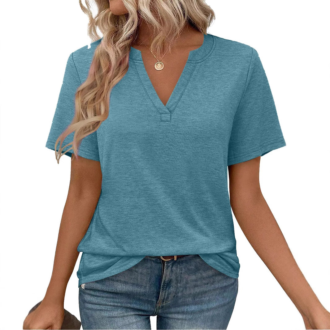 Women V-Neck Casual T-Shirt Ivyshape