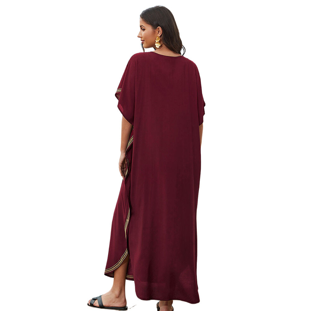 Ladies airy kaftan with intricate embroideries Ivyshape