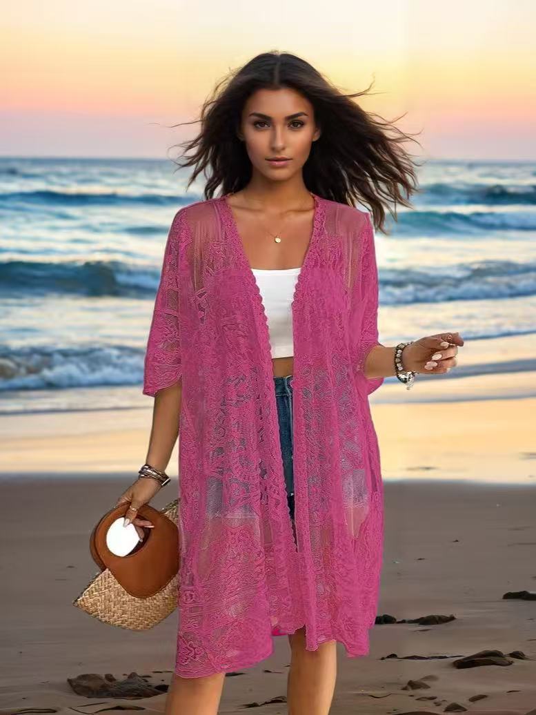 Women's Airy Lace Kimono Jacket Ivyshape