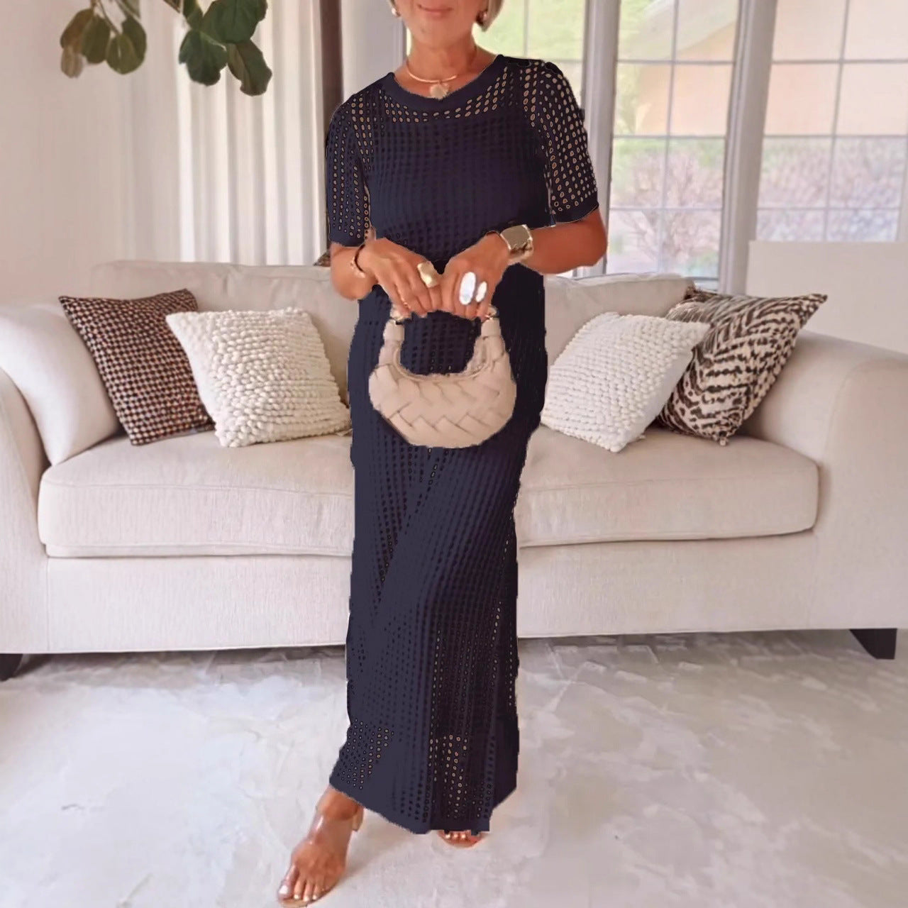 Women Elegant Mesh Maxi Dress Ivyshape