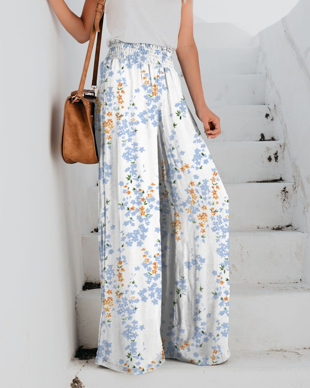 Women's Floral Print Wide Pants Ivyshape