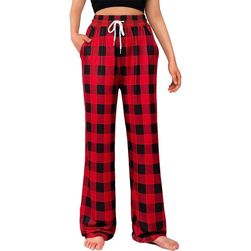 Women Relaxed Fit Checked Lounge Pants Ivyshape