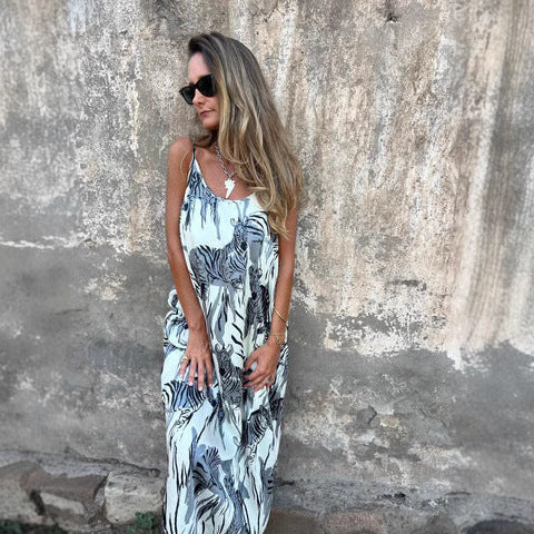 Womens Casual Tie-Dye Maxi Dress Ivyshape