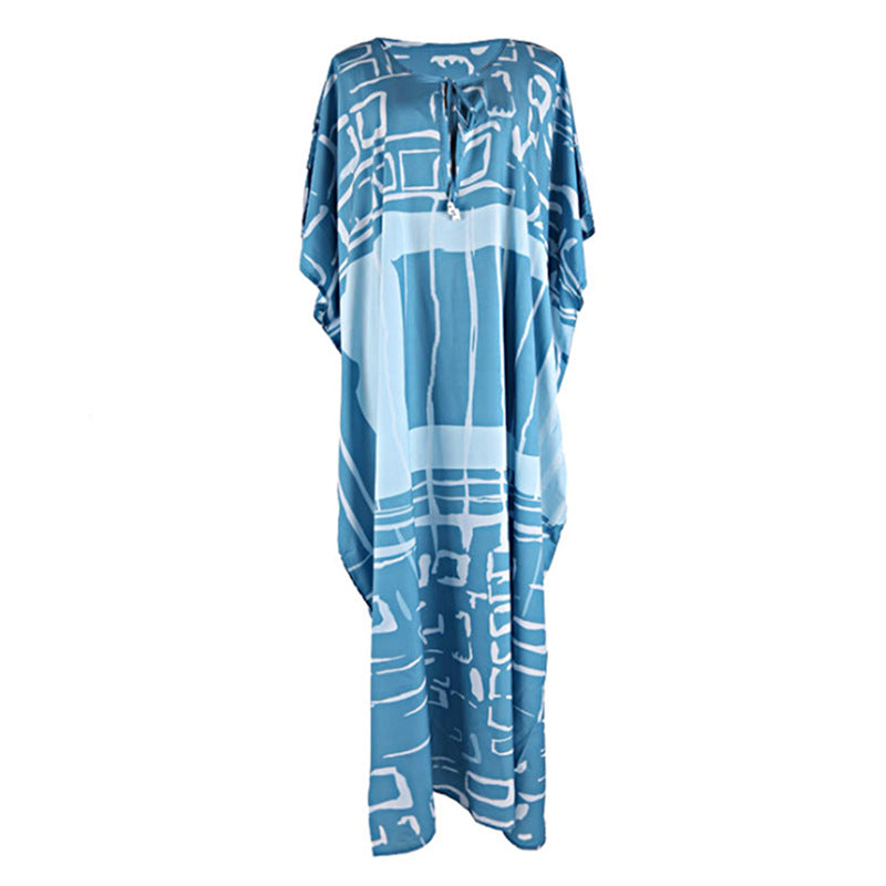 Women's lightweight beach tunic with modern graphic design Ivyshape
