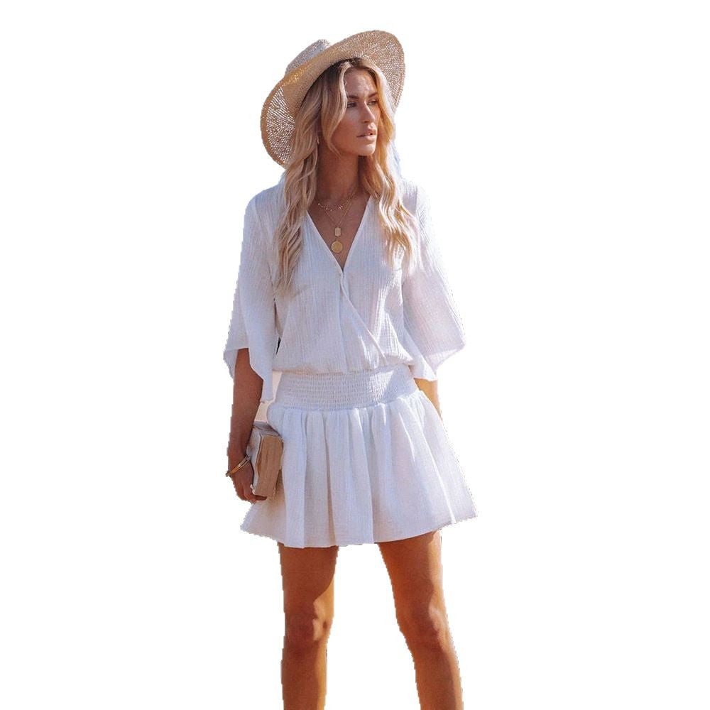 Women's airy beach skirt with elegant wrap design Ivyshape