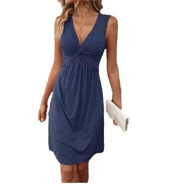 Women's Casual V-Neck Ruffled Dress Ivyshape