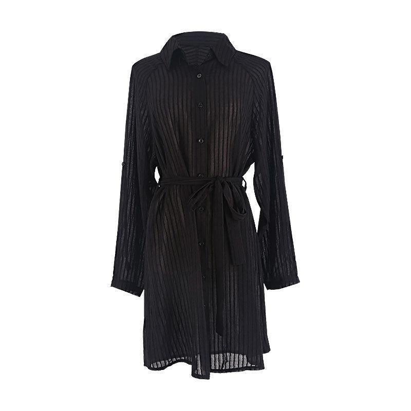 Women's beach cover-up with decorative button details and playful cut Ivyshape