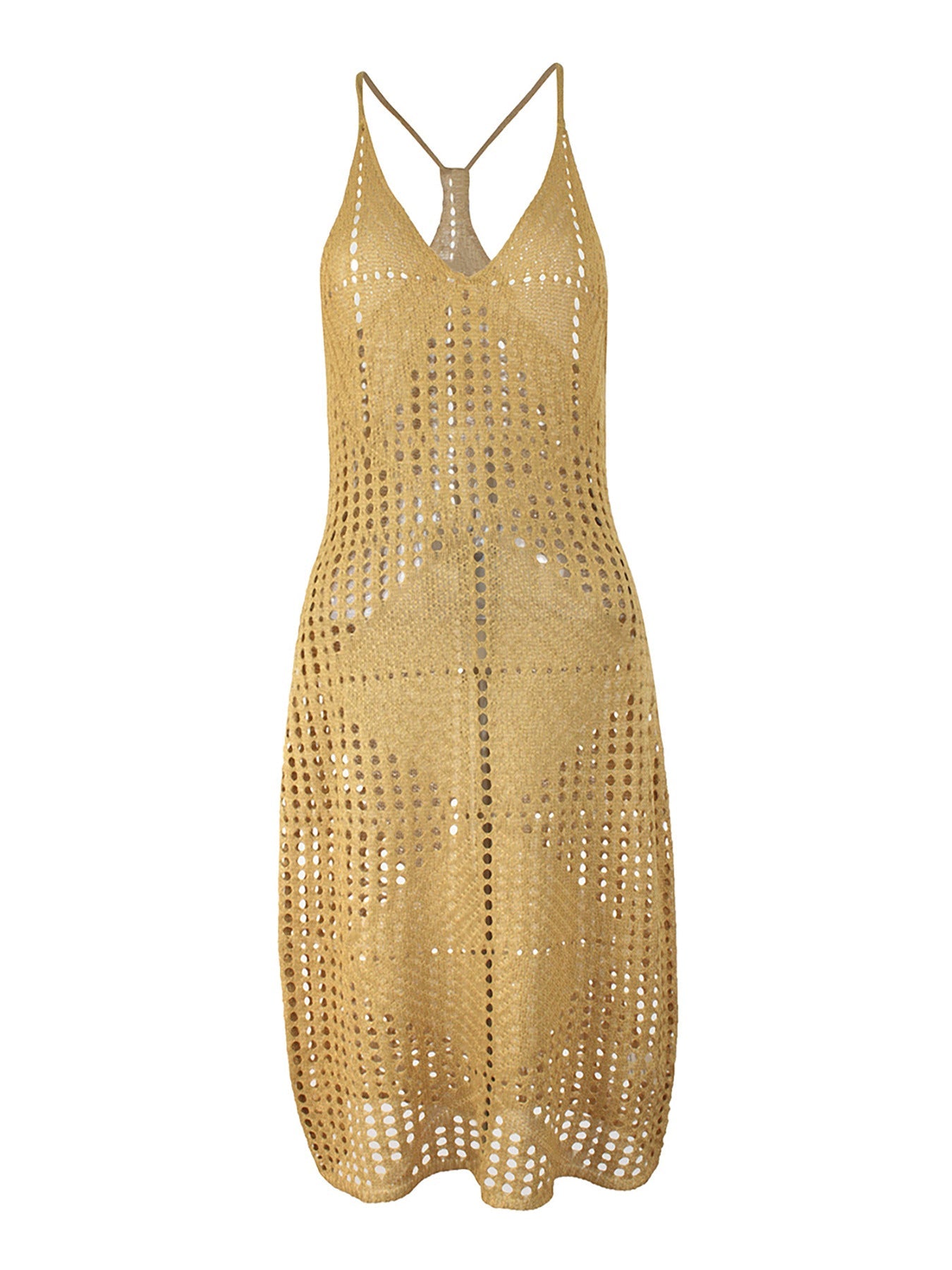Ladies Crochet Beach Dress with Intricate Hole Pattern Ivyshape