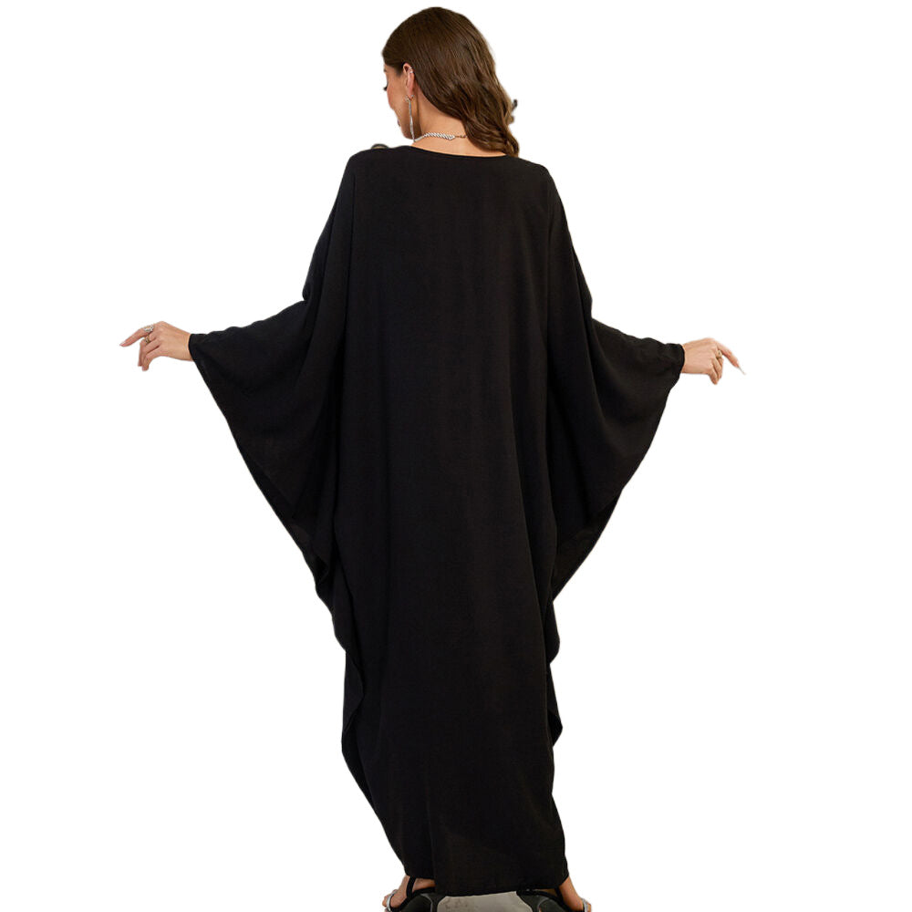 Ladies stylish Kaftan robe with elaborate floral embroidery design Ivyshape
