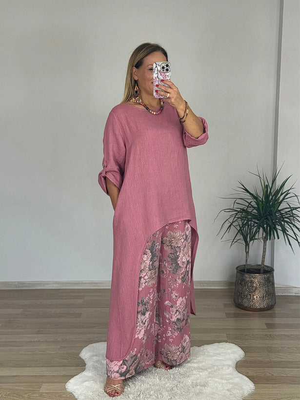 Women Relaxed Fit Linen Tunic Top Ivyshape