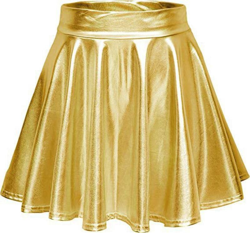 Ladies Stylish High Waisted Faux Leather Skirt Ivyshape