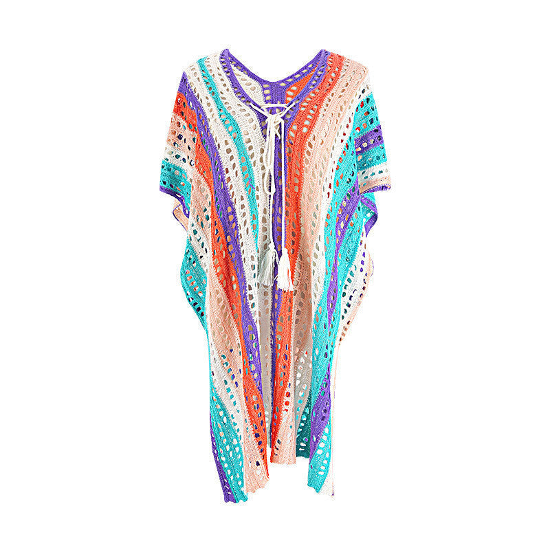 Women's beach tunics in a casual boho style with playful pattern Ivyshape