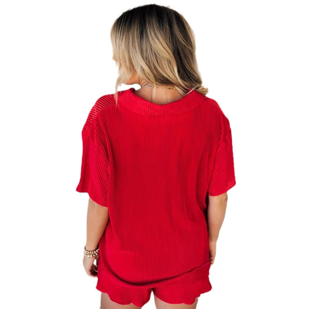 Women Relaxed Fit Button-up Pajama Set Ivyshape