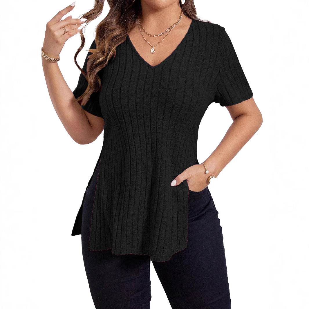 Ladies Structured V-Neck Tunic Top Ivyshape