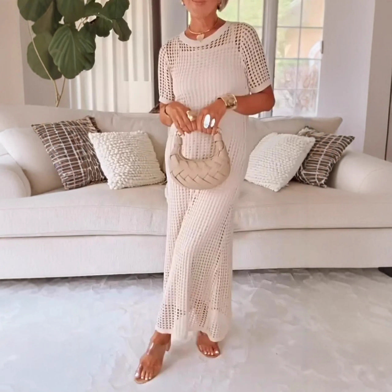 Women Elegant Mesh Maxi Dress Ivyshape
