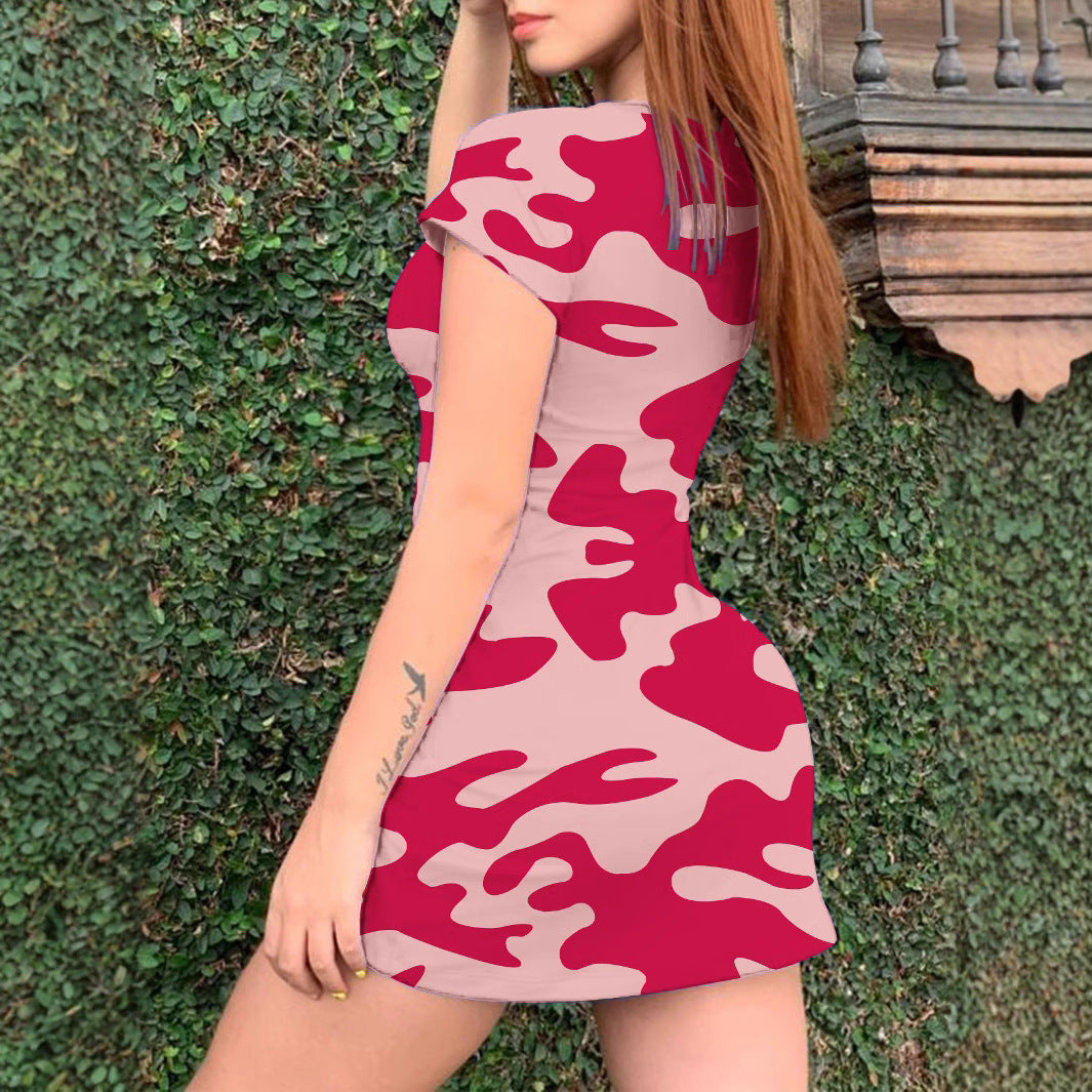 Women's Camouflage Dress with Practical Pockets Ivyshape