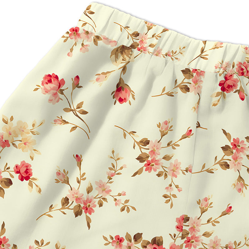 Ladies Bandeau Top and Shorts Set with Floral Design Ivyshape