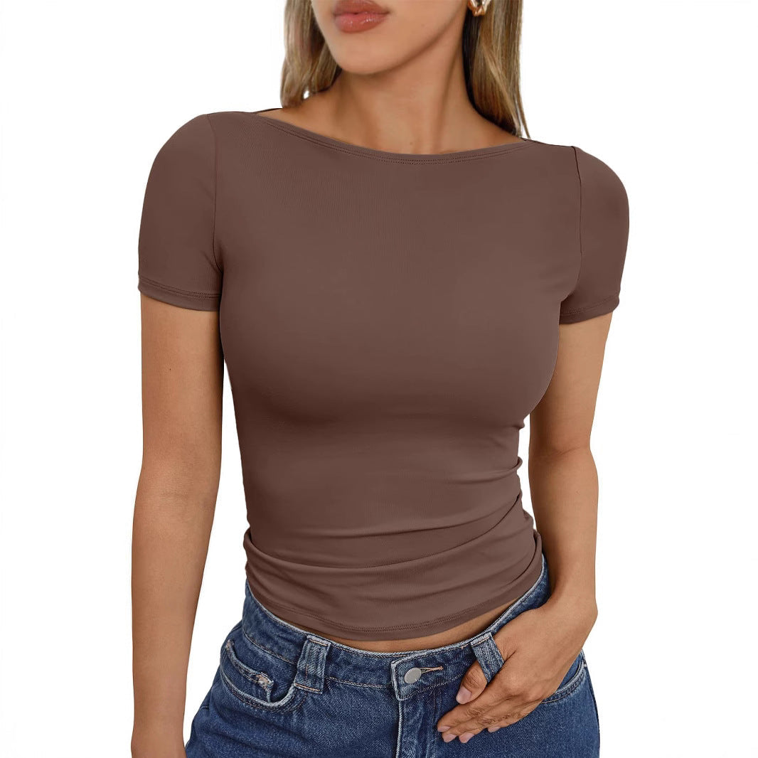 Women Slim Fit Short Sleeve Top Ivyshape
