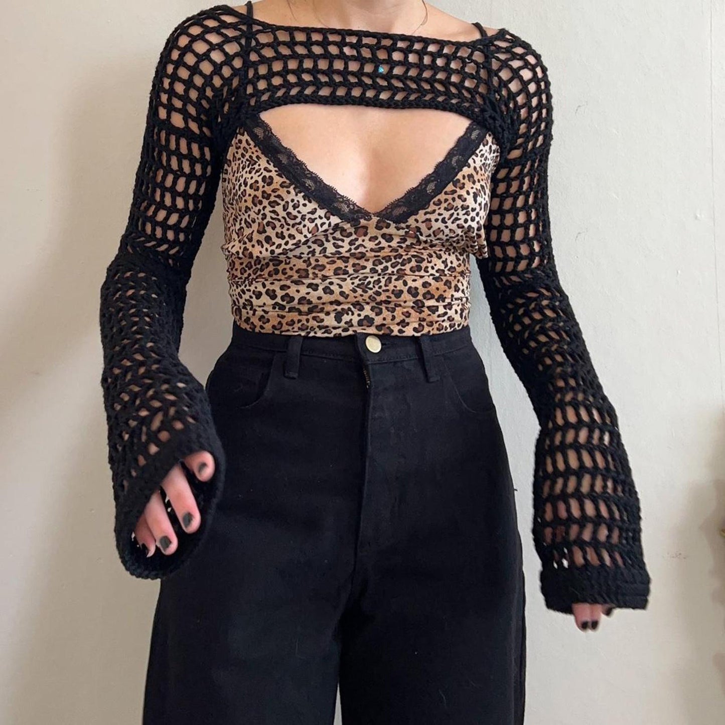 Ladies knitted top with open sleeves Ivyshape