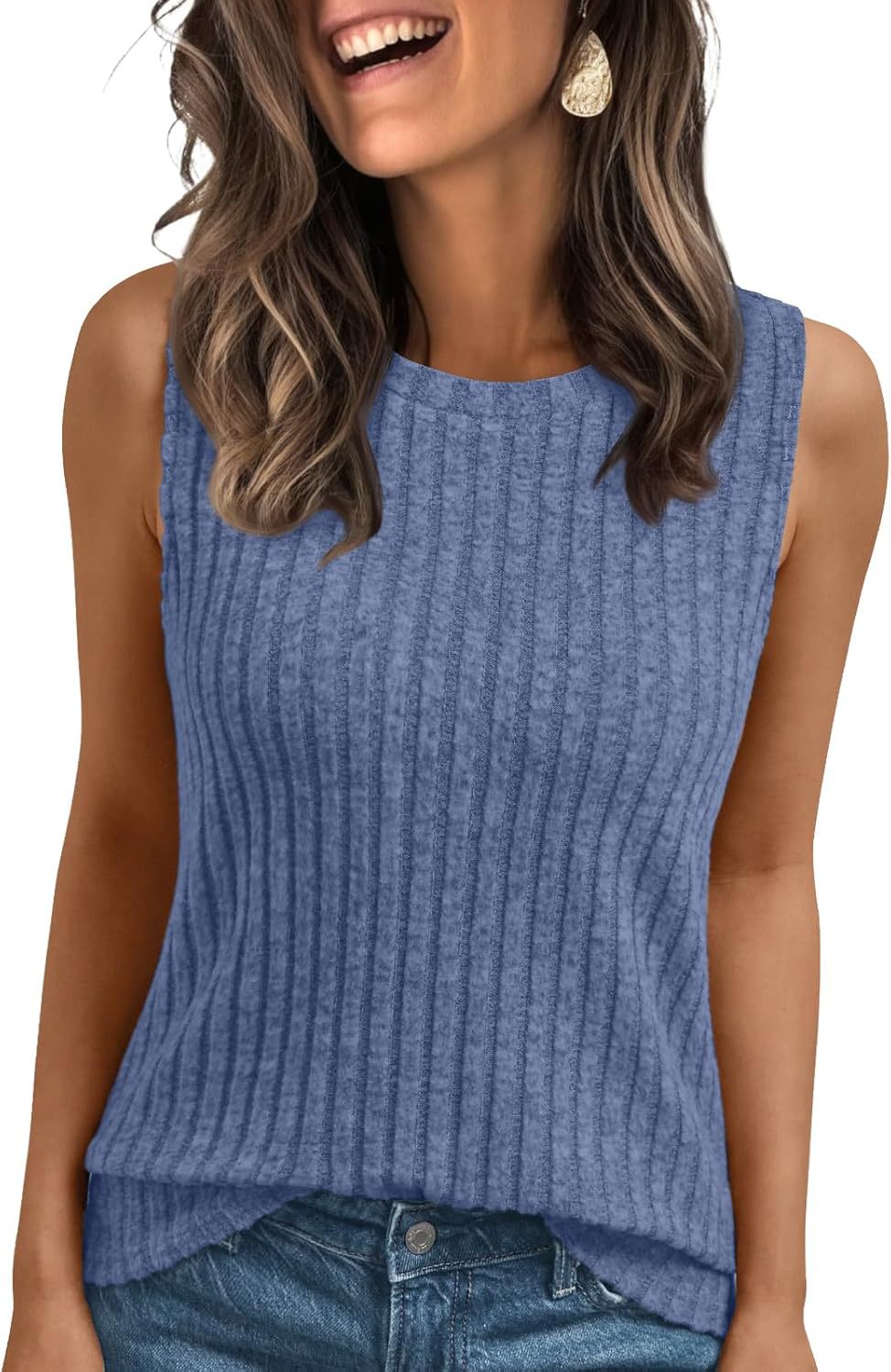 Women's Ribbed Knit Casual Top Ivyshape