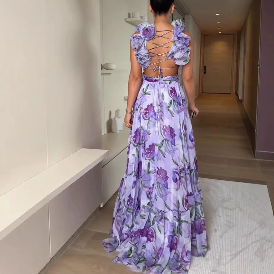 Valentina™ | Ruffle Strap Floral Gown