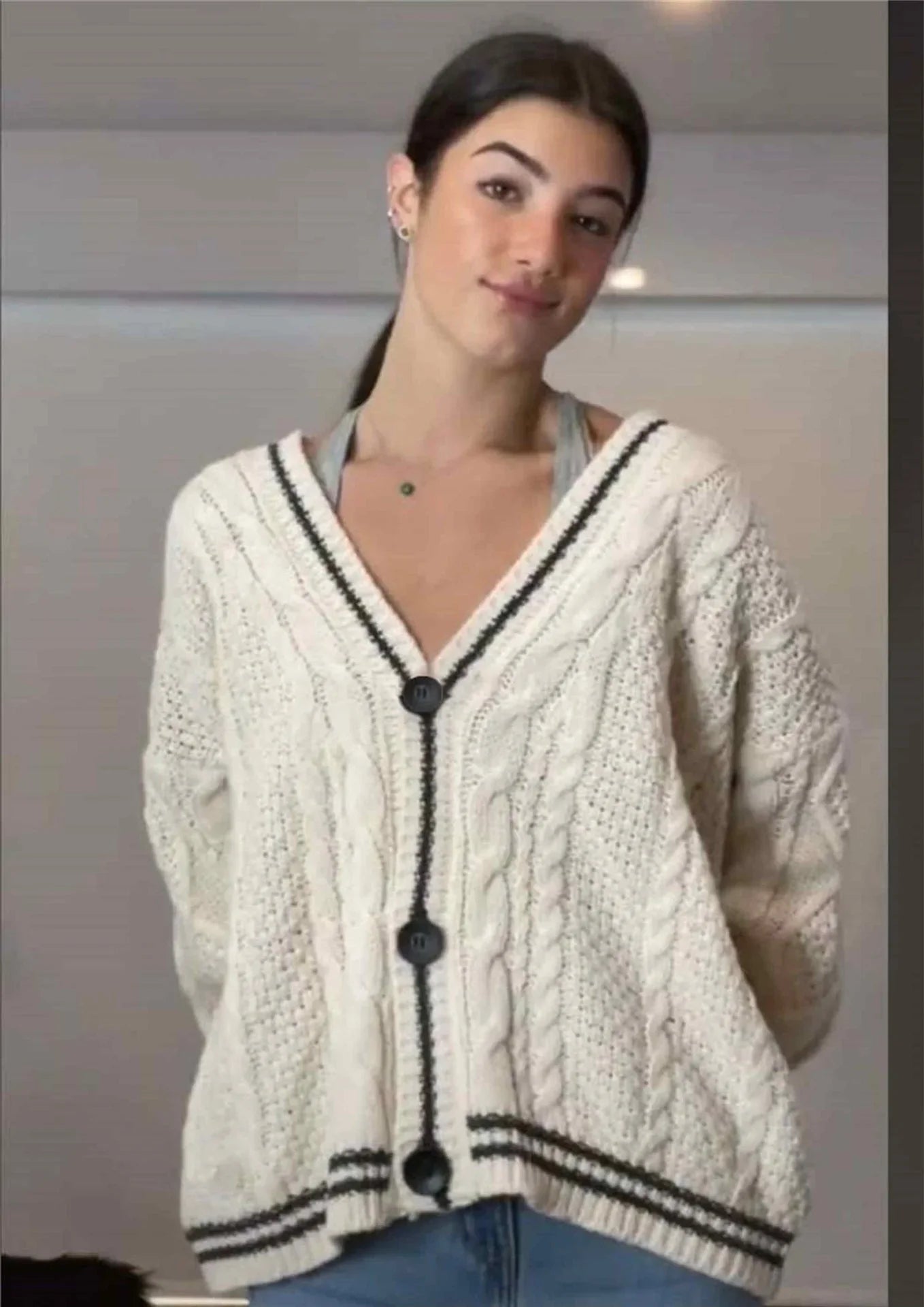 Milva | Elegante cardigan vintage in maglia con stampa a stelle