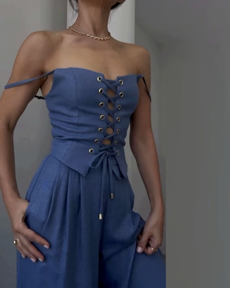 Isolde™ | Lace-Up Corset Jumpsuit