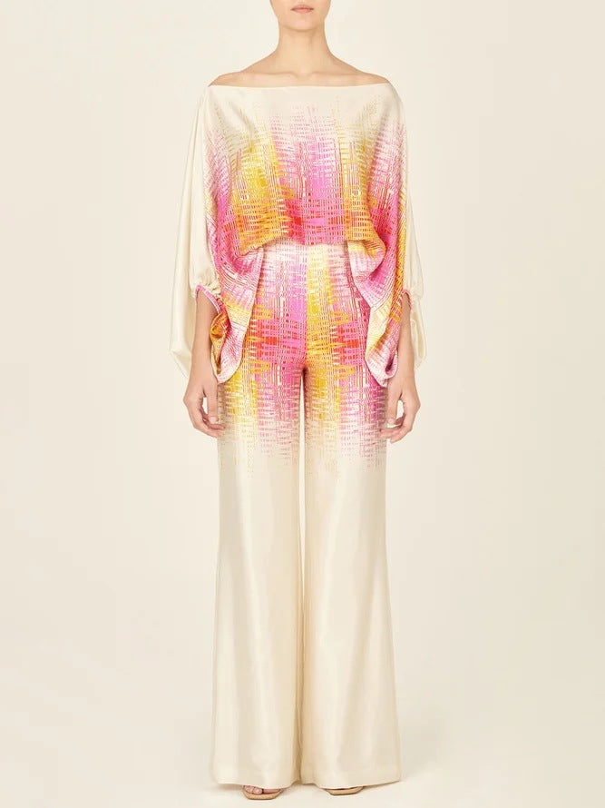 Naomi - Printed off-shoulder set with flowing style