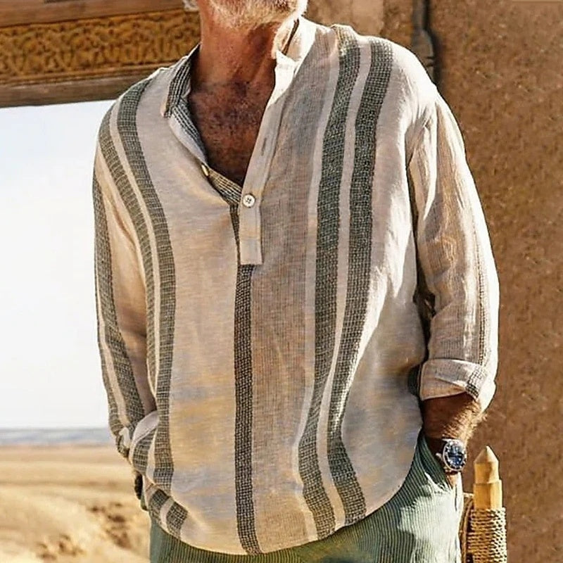 Mateo - Striped linen shirt with a relaxed style and total coolness.