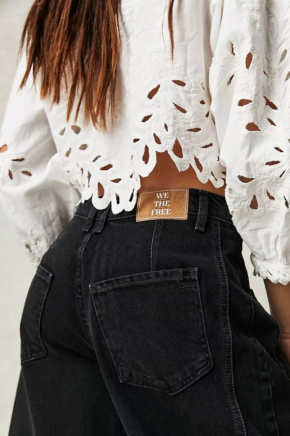 Wynohna | Jeans a vita media con elevato stretch e taglio a barile